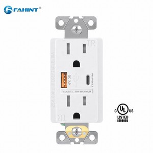 FTR15QC <strong>American</strong> Standard Quick Charge Pd 36w 3.0 Pd 3.0 <strong>Usb</strong> Multi Wall <strong>Socket</strong> <strong>Usb</strong> Type c Port Wall <strong>Socket</strong> with Usbquick Charge - Product Image 1