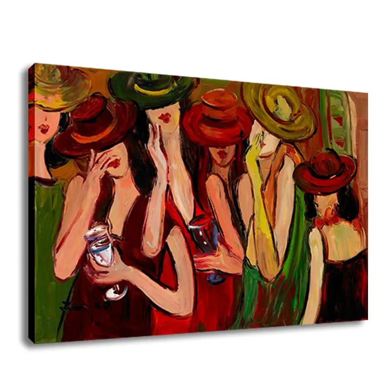 Venta al por mayor de Arte Moderno personalizado impreso lienzo pintura al óleo abstracta femenina para la decoración de la habitación