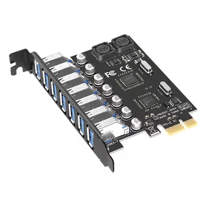 7-port <strong>PCI</strong>-E Computer Adapter Card To USB3.0 expansion Board PCIe x1 controller converter for Desktop - Product Image 1