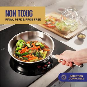 5 kat, indüksiyon, toksik olmayan, profesyonel mutfak pişirme, ağır şef kalitesi | PFOA, PTFE & PFOS ücretsiz 20cm kızartma tavası - Product Image 6