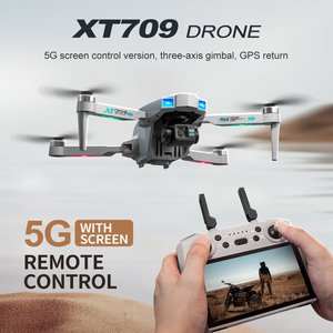 XT709高清航空摄像机无人机全球定位系统5g屏幕控制距离三轴万向节播放时间无刷电机可折叠遥控无人机 - Product Image 3