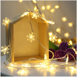 <strong>LED</strong> <strong>Snowflake</strong> Christmas Light <strong>String</strong> PVC Battery Operated <strong>Colored</strong> Lights for Tree Decoration for Landscape Use - Product Image 3