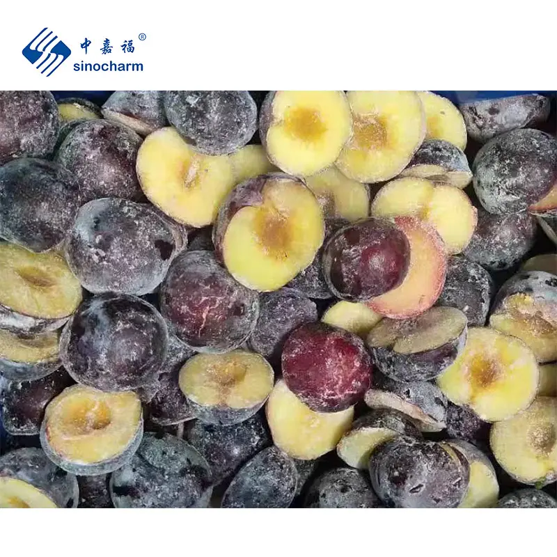 Sinocharm BRC A 1/2 Cortado aprovado IQF Frutas Metades Preço de atacado 10kg Prune Preto Congelado a granel metade