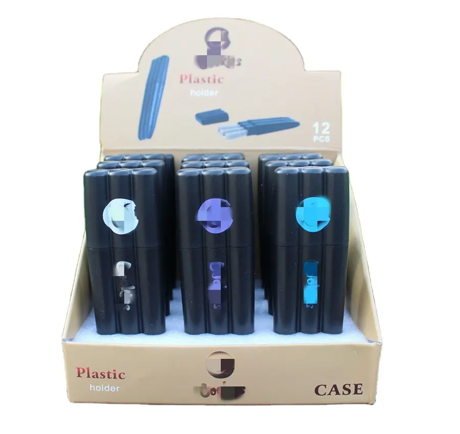Benutzer definiertes Rauch zubehör 121MM Pocket Plastic Cigar Holder Geruchs sicher 3 in 1 Kräuter etui Cigarette Paper Tubes Case