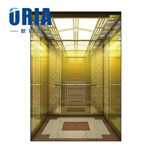ORIA-Ascensor moderno de acero inoxidable para pasajeros, cómodo y silencioso, con accionamiento hidráulico de CA, suelo de PVC para uso residencial