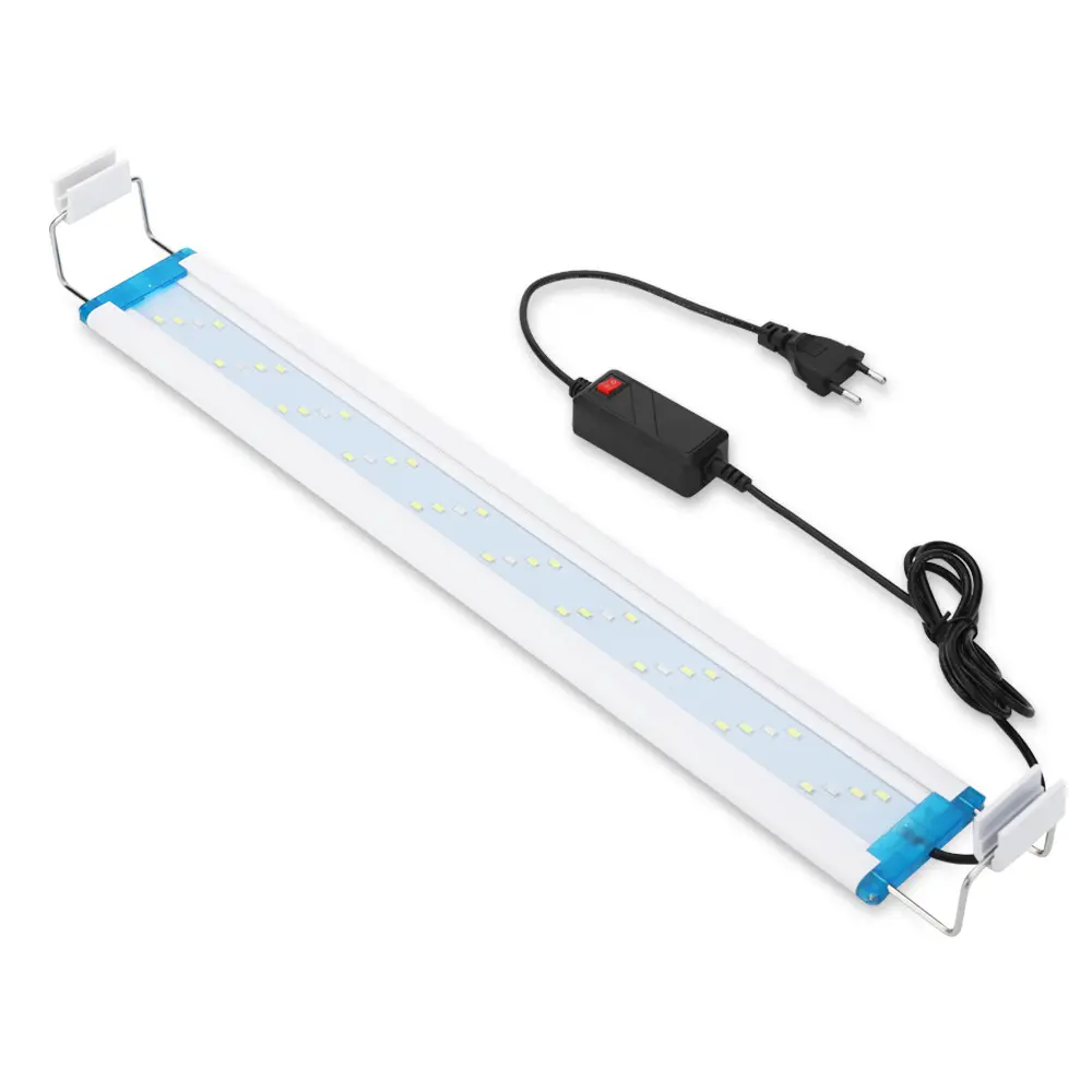 20W led illuminazione per acquari luce per piante acquatiche luce paesaggistica 18-75CM Clip impermeabile estensibile su lampade per acquario 90-260V