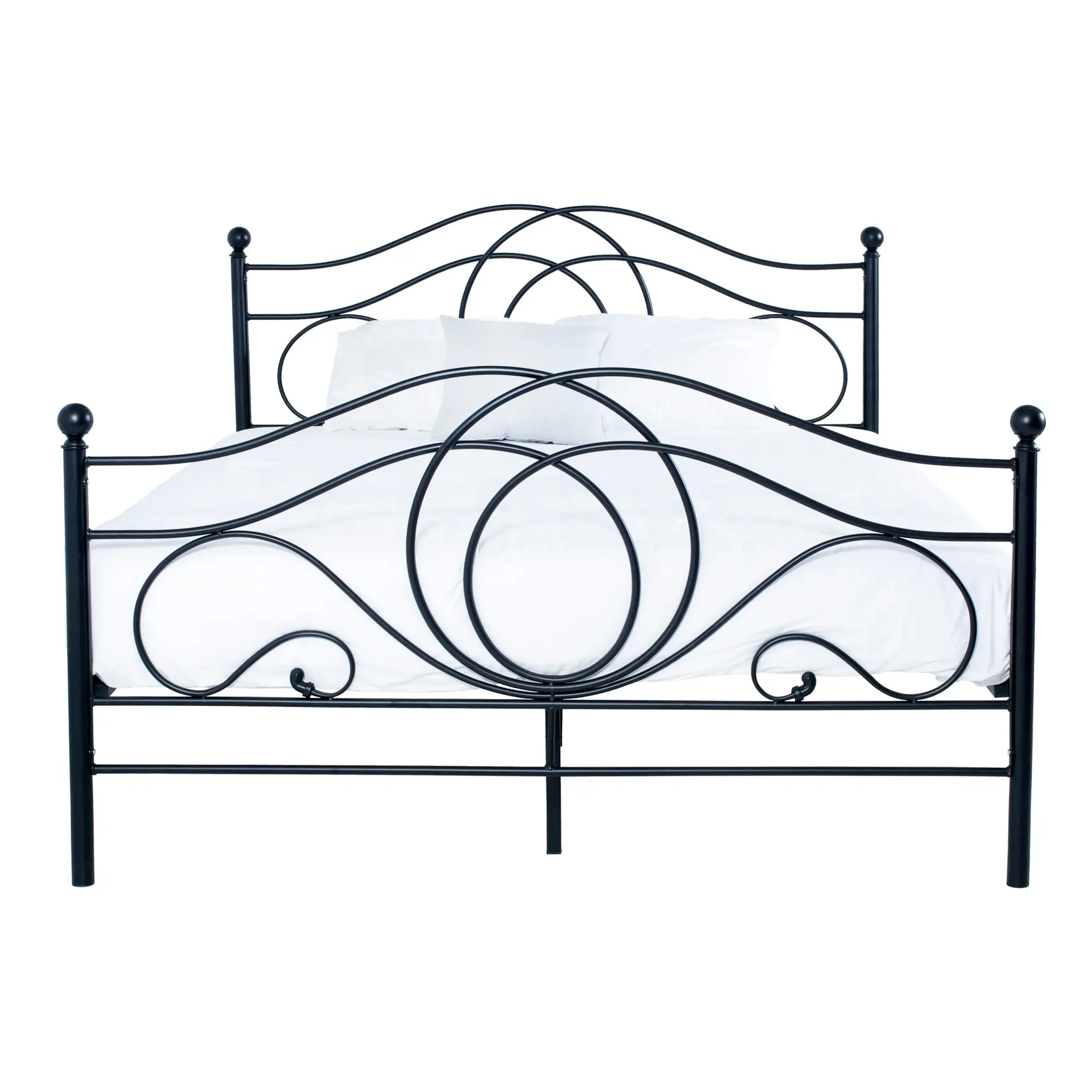 Muestra gratuita de muebles de dormitorio, Hierro de acero, diseño de cama doble de Metal más reciente