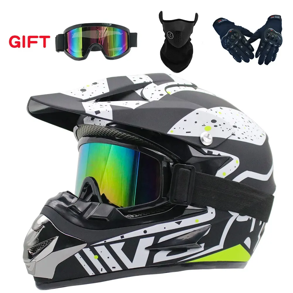 Moto de fond AM VTT casque d'équitation intégral casque tout-terrain quatre saisons ensemble de trois pièces gratuit