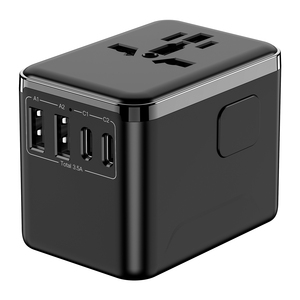 多功能旅行适配器18W USB 2和C型交流DC扩展插头和插座移动旅行充电器 - Product Image 3