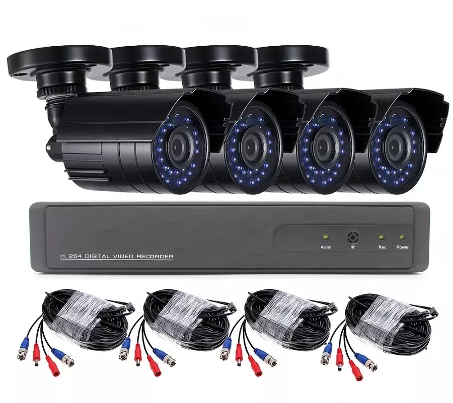 Yeni 4CH 1080N AHD DVR 720P CCTV sistemi açık kamera ev güvenlik Video gözetim kiti 1.0MP IR gece görüş kapalı 1280X720
