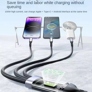 מגמה חדשה <span class=keywords><strong>4</strong></span> ב סגסוגת אבץ usb כבל 100w חוט טעינה רב פונקציה חוט עבור iphone אנדרואיד usb c מטען טעינה קו pd 27w