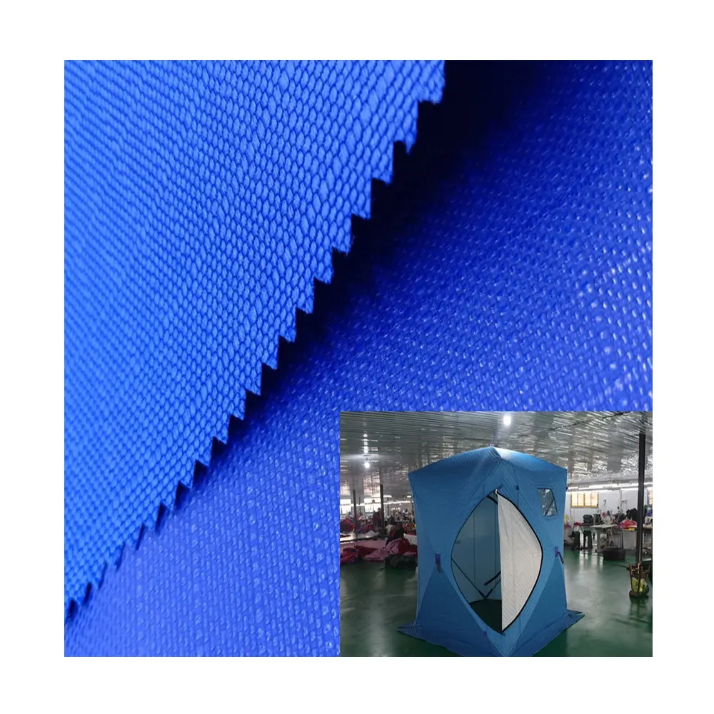 Grosir terpal PVC tarikan tinggi harga promosi kain pelapis Oxford lapisan Pu tahan air untuk kain tenda luar ruangan