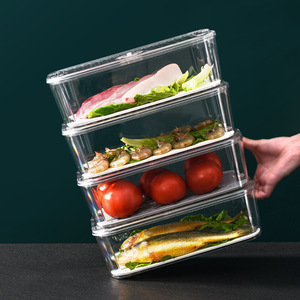 OWNSWING Stackable Refrigerator Organizer Bins With Lids BPA-<strong>Free</strong> Storage Containers Removable Drain Tray for <strong>Veggie</strong> - Product Image 4