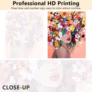 ציור DIY על ידי מספרי למבוגרים ילדים 16x20 אינץ ילדה דמות ציור שמן אקריליק ציור ערכות עם בד צבע מברשת