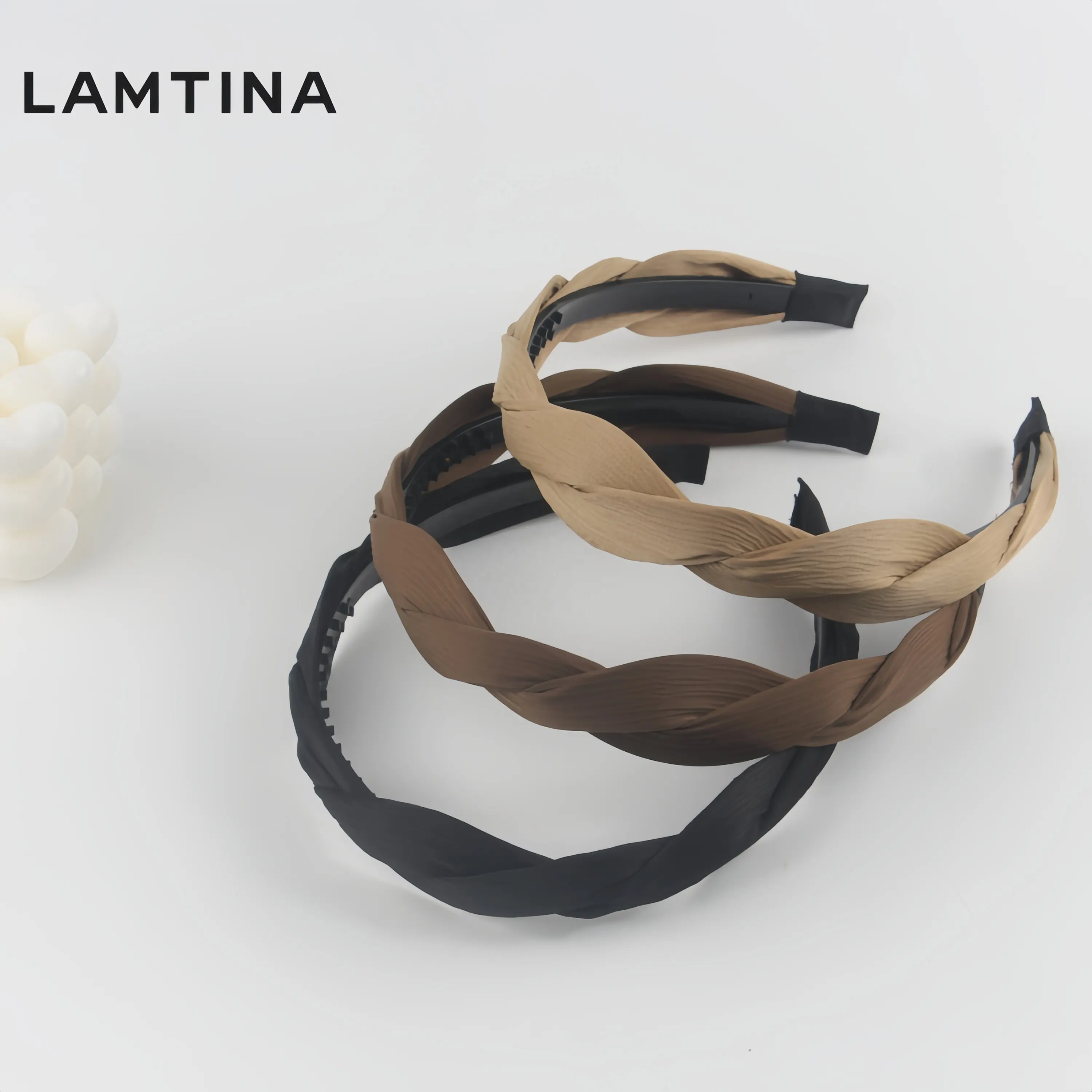 Großhandel einfarbige Kopfbänder gedreht geflochtenes gestricktes Stoff-Kopfband neues Design Haarband für Damen und Herren