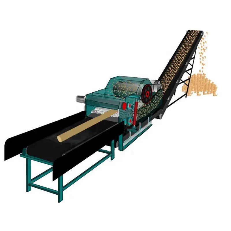 Usine de sciage déchiqueteuse de grandes branches utilisée déchiqueteuse à bois à tambour à lame 4-5 t/h en vente