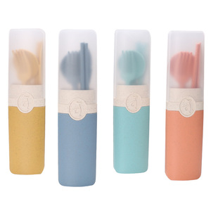 学生旅行一次性PP餐具套装五件套哑光储物餐具，包括刀和筷子 - Product Image 5