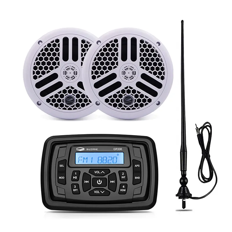 Морской Стерео Bluetooth Лодка Радио Аудио приемник MP3 автомобильный dvd плеер + 6,5 дюймов морской водонепроницаемый колонки для RV ATV + FM AM антенна