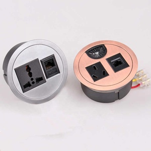 Nuova presa da tavolo presa da tavolo per Computer copertura del foro del cavo da tavolo passacavo per cavi prese Pop-up tre inserti presa di corrente - Product Image 2