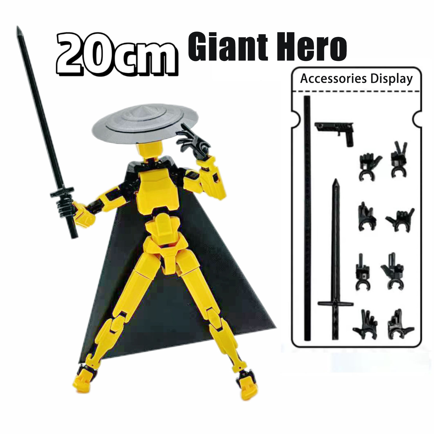 Grand voyage du héros de 20 cm-jaune