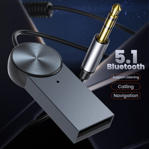 Aux para adaptador de coche Bluetooth 5,1 con USB 2,0 Kit de conector de 3,5mm Receptor inalámbrico de 3,5mm Micrófono incorporado Entrada auxiliar Función ESTÉREO - Product Image 4