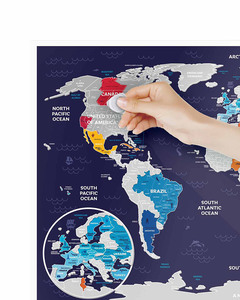廉价定制印刷刮痕海报和纸管海报彩色世界地图海报 - Product Image 2