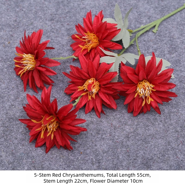 Chrysanthèmes rouges à 5 tiges