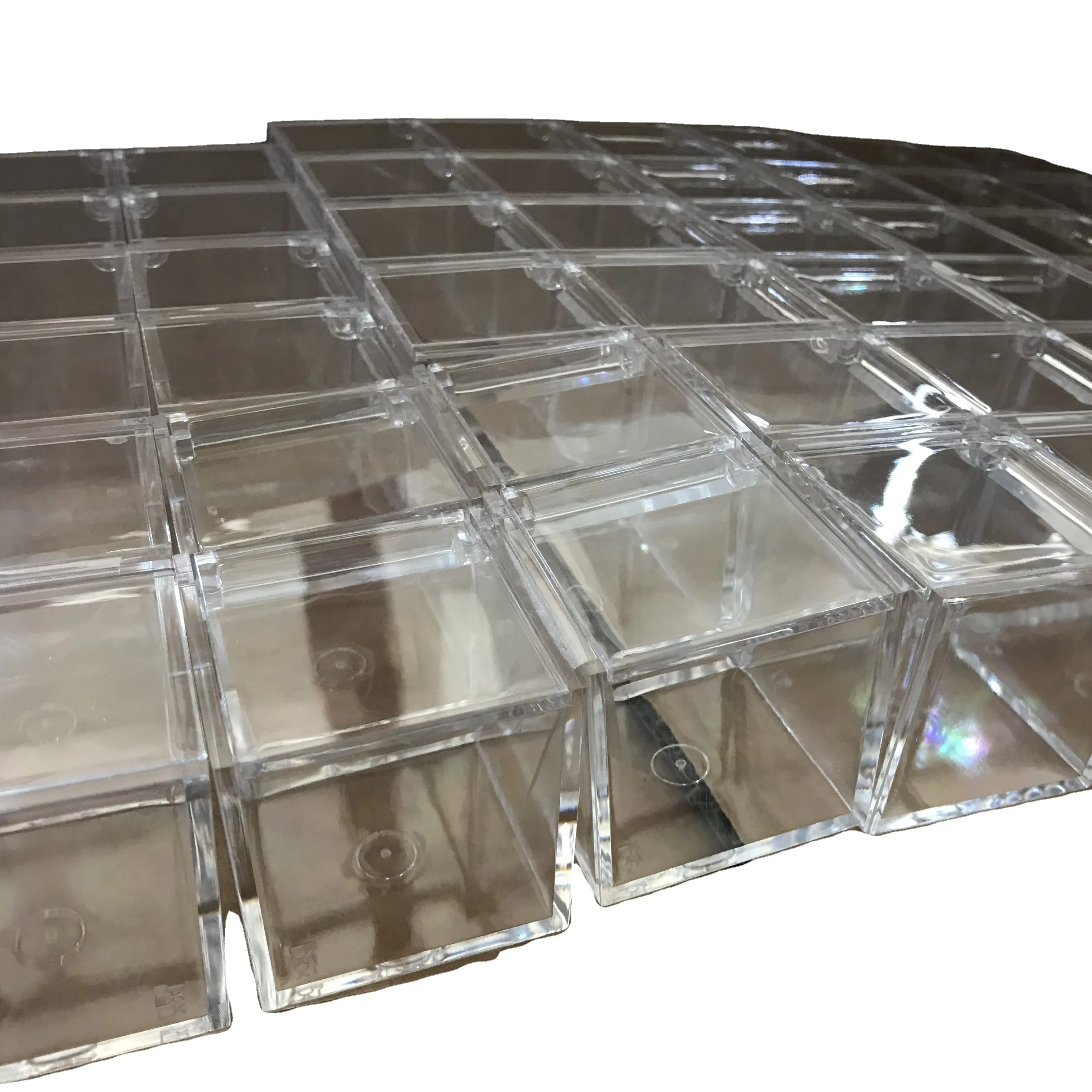 Cube en plastique transparent de qualité alimentaire, boîte-cadeau, 5x5x5 PS, pièces