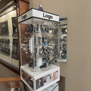 Bán lẻ xoay Acrylic Cổ tay đồng hồ hiển thị tủ tùy chỉnh xoay đồng hồ hiển thị trường Hợp giới thiệu với ánh sáng - Product Image 2