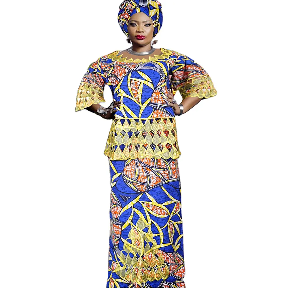 ZIYA A11L93 Africano Cera Bordado Conjunto de Saia Das Mulheres Últimos Vestidos Para Senhoras
