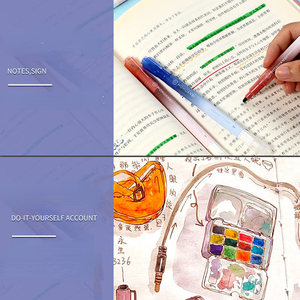 Gradiente de doble cabeza Resaltador colorido Creativo DIY Hand Ledger Key Marking Pen 12 piezas - Product Image 5