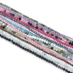 Wholesale Small Faceted Gemstone <strong>3mm</strong> Beads Natural Stone Gem Beads Loose Beads for Jewelry Making