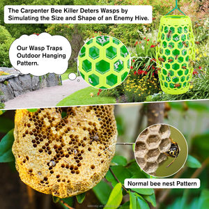 Chingyoo <strong>Wasp</strong> Trap Bee Catcher Outdoor Hanging With 4 Sticky <strong>Bug</strong> Boards,Non-Toxic And Reusable Yellow Jacket Trap For Garden - Product Image 5