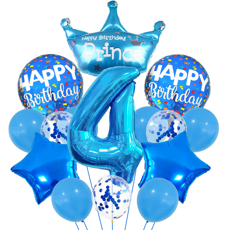 Blue balloons set 4 year