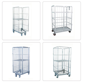 Hoesje Carter Oem Gegalvaniseerd Stalen Roldoos <span class=keywords><strong>Container</strong></span> Inklapbare Gaas Vouwwagen Kar Voor Opslag - Product Image 5