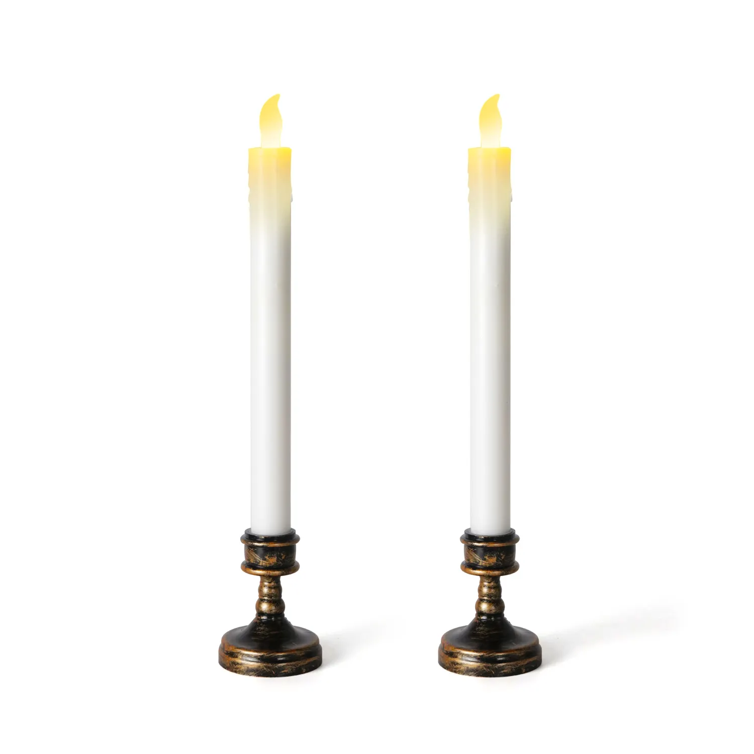 Bougies coniques à LED, 1 pièce, blanc chaud, avec support, décoration électronique rétro de vacances, décoration de fête de mariage