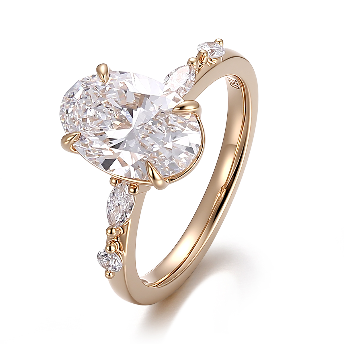 solid real 18K gold lab diamond ring