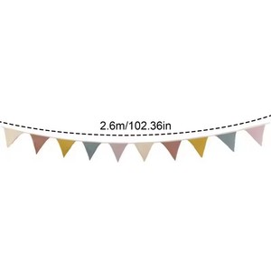 Banderas de tela de algodón banderín banderines decoración festiva banderas coloridas banderines triangulares lavables - Product Image 6