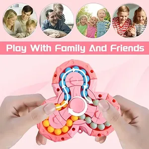 Puzzle di magia rotanti educativi di decompressione con perline girevoli con fagioli magici giocattoli di colore in plastica con cubo magico - Product Image 4