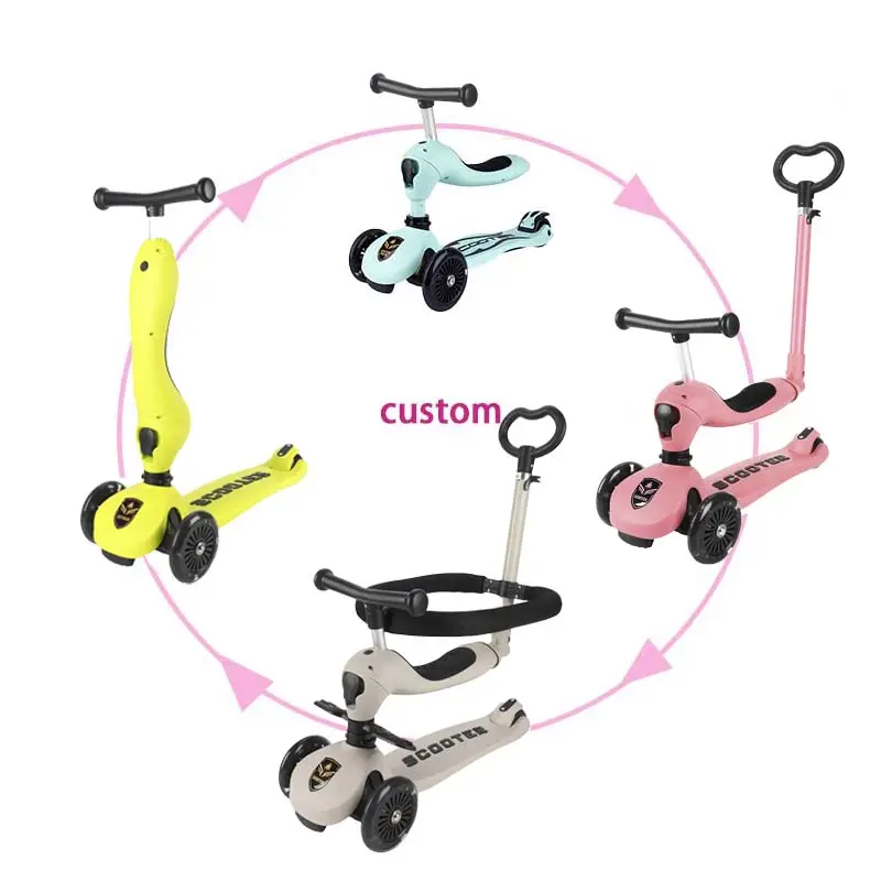 5 In 1 Scooter per bambini Cycle Balance Bike 3 in1 Scooter per bambini pieghevole Scooter per bambini, carrozzina tre in uno