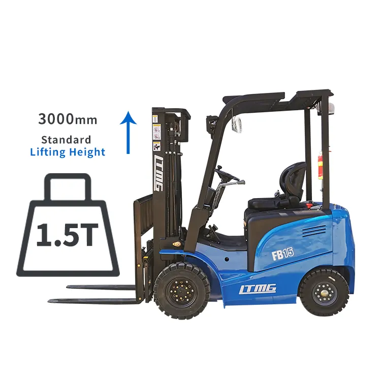 LTMG Batterie Li-Ion 1.5 tonnes 2 tonnes 3 tonnes 2.5 tonnes 4 roues mini chariot élévateur électrique à contrepoids au lithium avec pneu plein