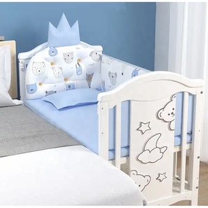 Mới Sinh Ra Đa Chức Năng Bé Cũi Giường Phong Cách Châu Âu Thoải Mái Bằng Gỗ Giường Bé Với Bé Giường Cũi Bộ Đồ Giường Bộ - Product Image 1