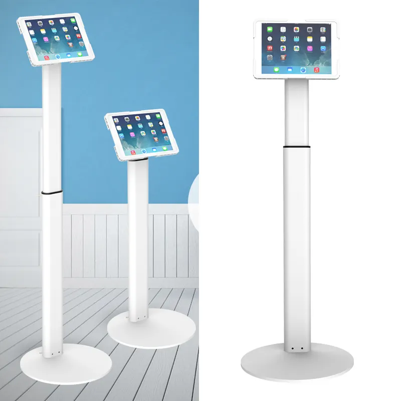 Soporte de suelo Universal para tableta de seguridad, altura de elevación ajustable para iPad de 10-13 pulgadas