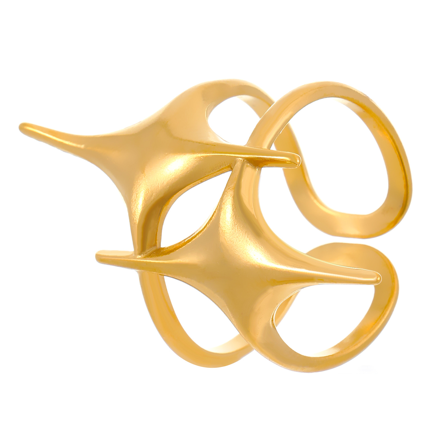 10 étoiles doubles en or véritable 18 carats s27