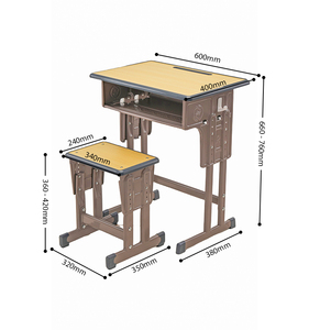 Contenedor de gran cantidad cargado con un solo escritorio de madera y una silla que proporcionan un conjunto de mobiliario escolar para niños africanos - Product Image 1
