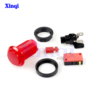 28mm Transparent <strong>Push</strong> <strong>Button</strong> Black Cover with 12V/ 5V LED Lamp Microswitch for Arcade Fighting Video Games Machine Pandora <strong>Box</strong> - Product Image 5