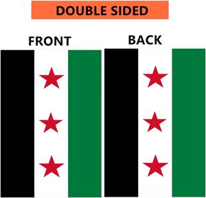 工場シリア国旗グリーン3つ星カスタムロゴシリアバナーポリエステルシリア国旗グリーン