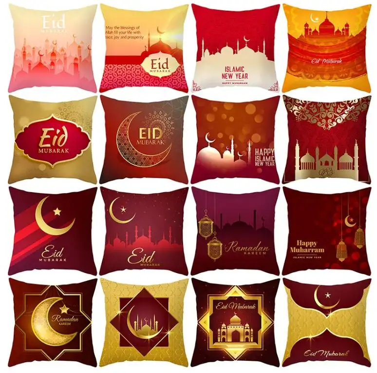 Hot sale Pillow Case Eid Decoration Cushion Cover for Eid Mubarak Decorations Pillow Cover