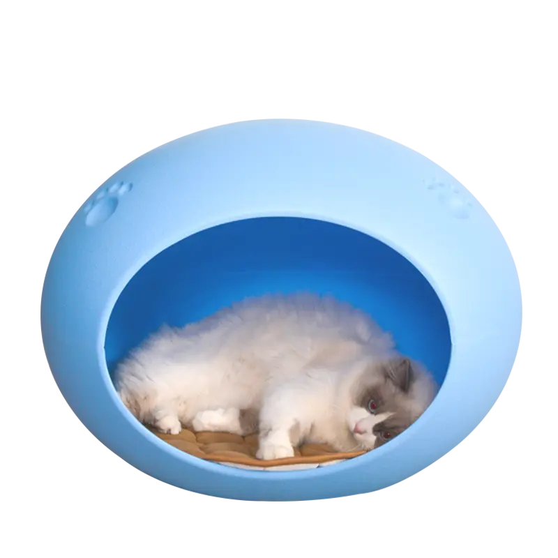 Tempat Tidur Hewan Peliharaan Plastik, Tempat Tidur Anjing Kucing Keren Desain Semi-tertutup