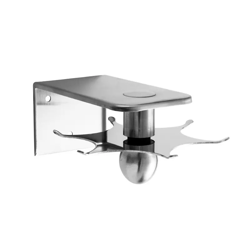 Kitchen Stainless steel rotating kitchenware rack rotating hook punch-free kitchen wall shelf